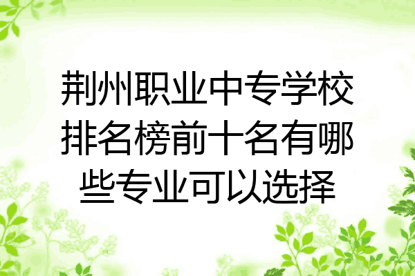 荆州职业中专学校排名榜前十名有哪些专业可以选择