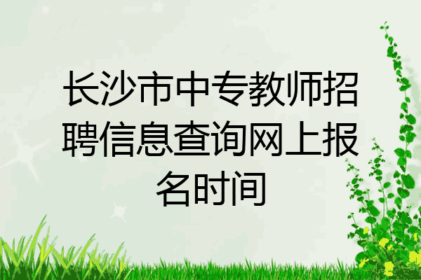 长沙市中专教师招聘信息查询网上报名时间
