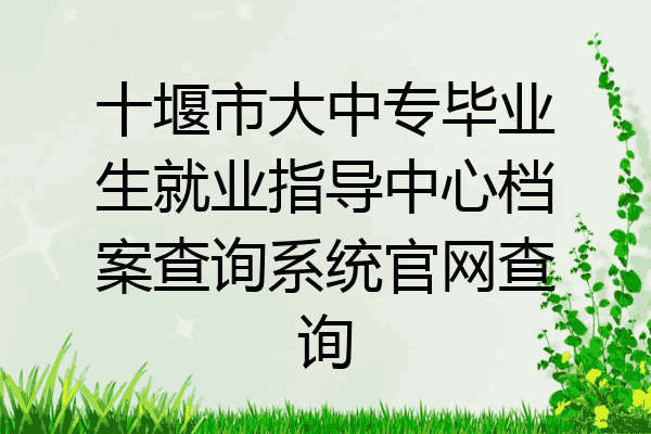 十堰市大中专毕业生就业指导中心档案查询系统官网查询