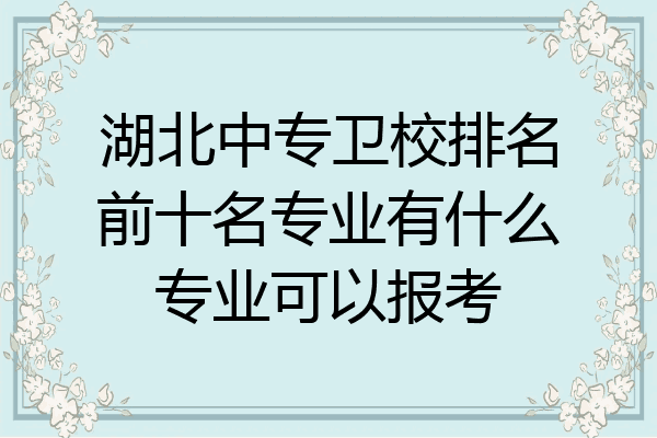 湖北中专卫校排名前十名专业有什么专业可以报考