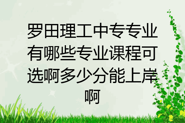 罗田理工中专专业有哪些专业课程可选啊多少分能上岸啊