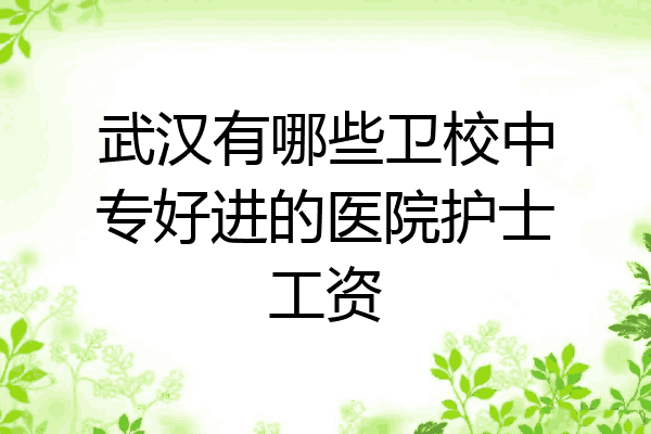 武汉有哪些卫校中专好进的医院护士工资
