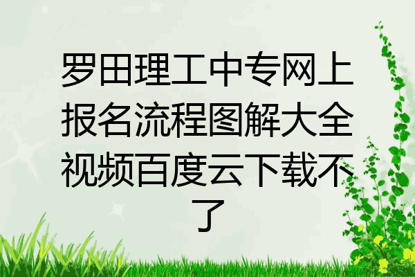 罗田理工中专网上报名流程图解大全视频百度云下载不了