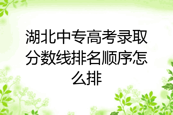 湖北中专高考录取分数线排名顺序怎么排