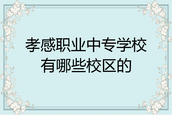 孝感职业中专学校有哪些校区的