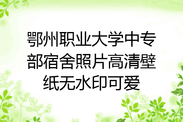 鄂州职业大学中专部宿舍照片高清壁纸无水印可爱