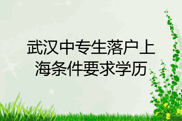 武汉中专生落户上海条件要求学历