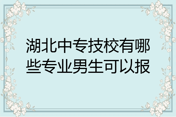 湖北中专技校有哪些专业男生可以报