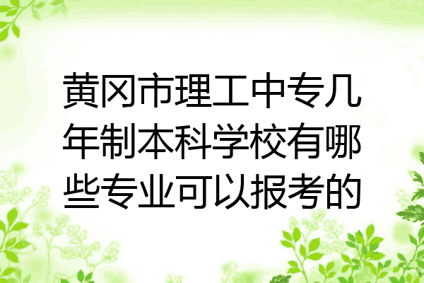 黄冈市理工中专几年制本科学校有哪些专业可以报考的