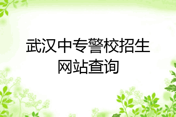 武汉中专警校招生网站查询