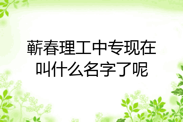 蕲春理工中专现在叫什么名字了呢