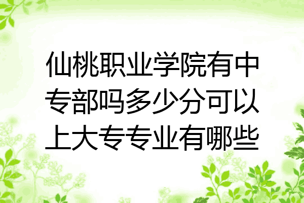 仙桃职业学院有中专部吗多少分可以上大专专业有哪些