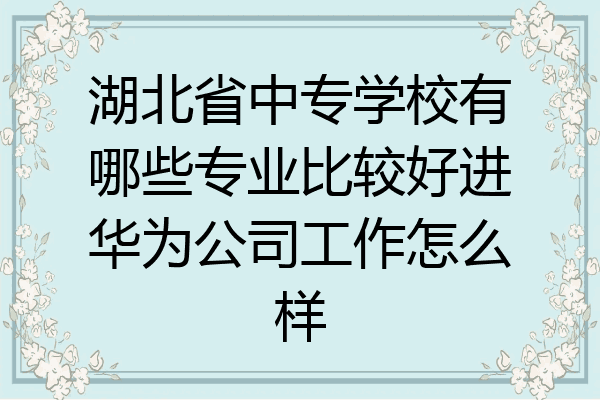 湖北省中专学校有哪些专业比较好进华为公司工作怎么样