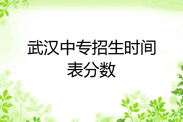 武汉中专招生时间表分数