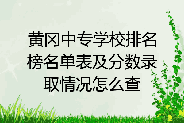 黄冈中专学校排名榜名单表及分数录取情况怎么查