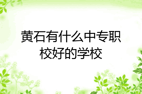 黄石有什么中专职校好的学校