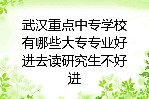 武汉重点中专学校有哪些大专专业好进去读研究生不好进