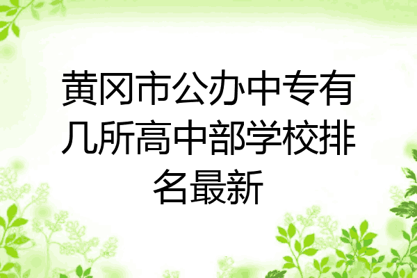黄冈市公办中专有几所高中部学校排名最新