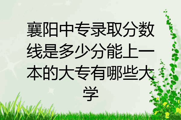 襄阳中专录取分数线是多少分能上一本的大专有哪些大学