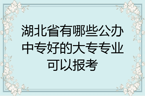 湖北省有哪些公办中专好的大专专业可以报考
