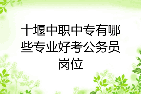 十堰中职中专有哪些专业好考公务员岗位