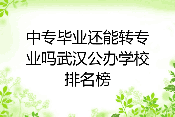 中专毕业还能转专业吗武汉公办学校排名榜