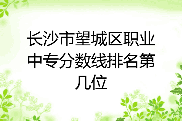 长沙市望城区职业中专分数线排名第几位