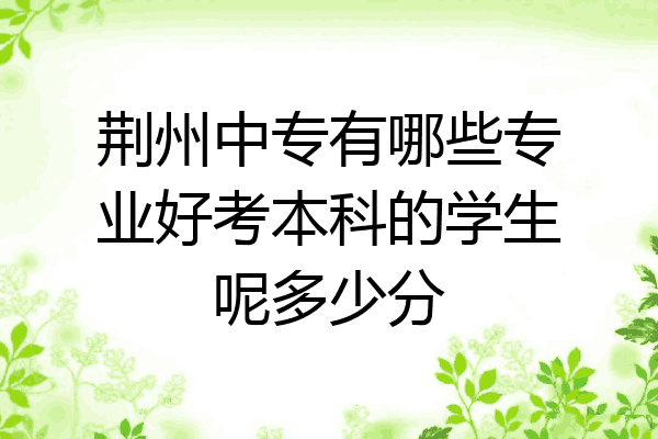 荆州中专有哪些专业好考本科的学生呢多少分