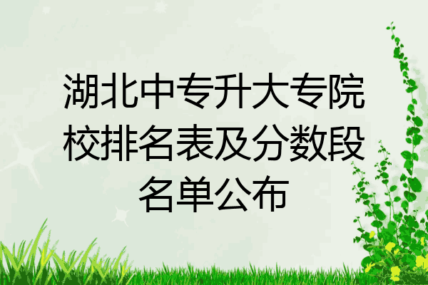 湖北中专升大专院校排名表及分数段名单公布