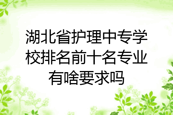 湖北省护理中专学校排名前十名专业有啥要求吗