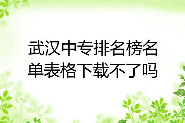 武汉中专排名榜名单表格下载不了吗