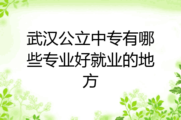 武汉公立中专有哪些专业好就业的地方