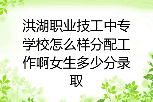 洪湖职业技工中专学校怎么样分配工作啊女生多少分录取
