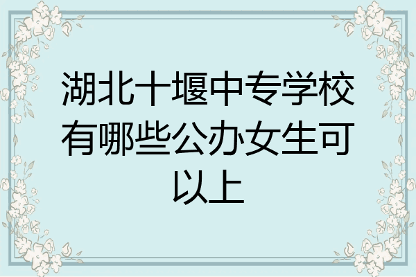 湖北十堰中专学校有哪些公办女生可以上