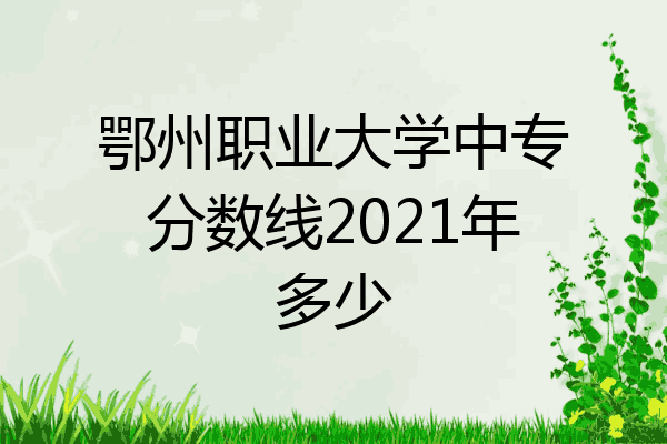 鄂州职业大学中专分数线2021年多少