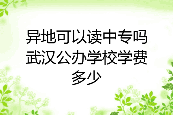 异地可以读中专吗武汉公办学校学费多少