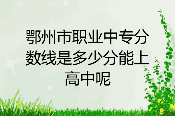 鄂州市职业中专分数线是多少分能上高中呢