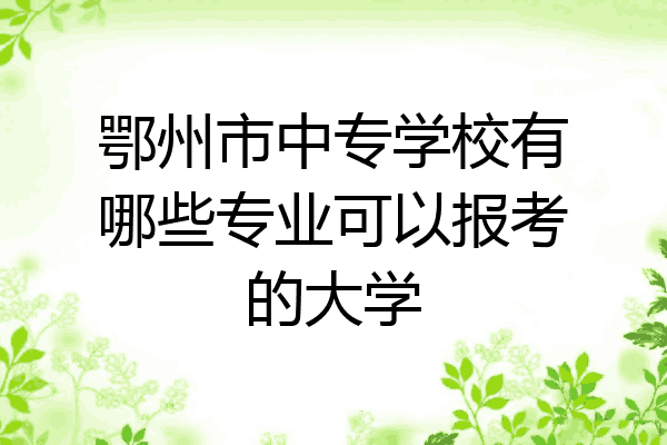 鄂州市中专学校有哪些专业可以报考的大学