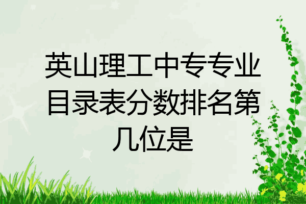 英山理工中专专业目录表分数排名第几位是