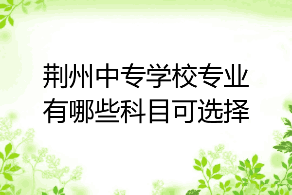 荆州中专学校专业有哪些科目可选择