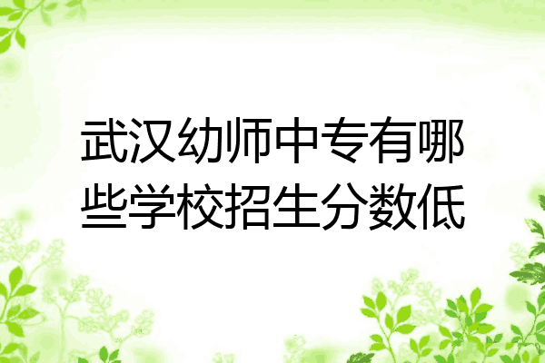 武汉幼师中专有哪些学校招生分数低