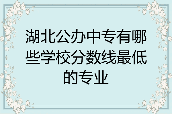 湖北公办中专有哪些学校分数线最低的专业