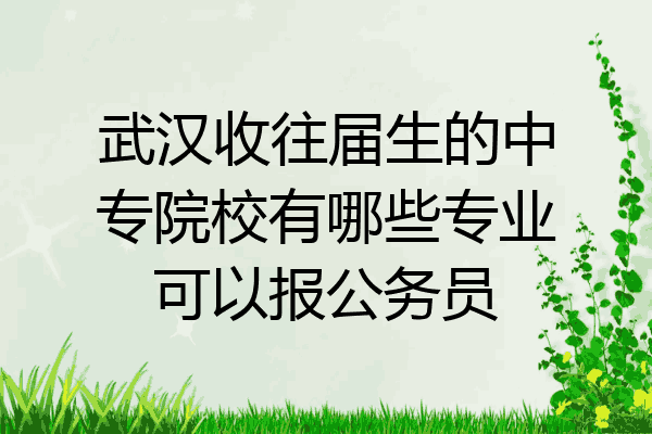 武汉收往届生的中专院校有哪些专业可以报公务员