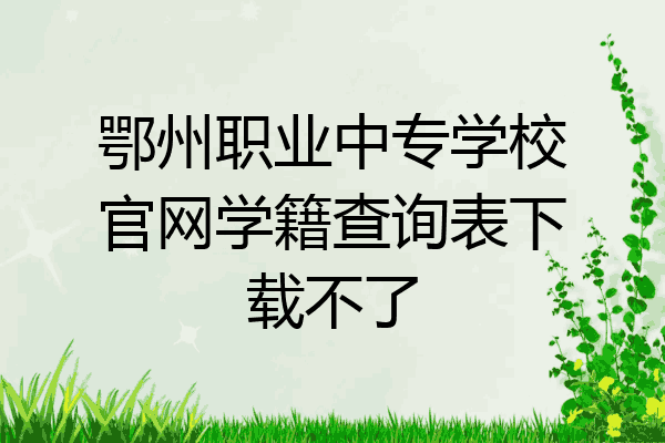 鄂州职业中专学校官网学籍查询表下载不了