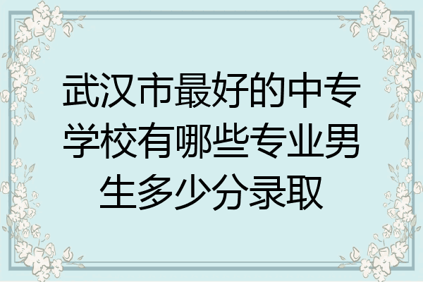 武汉市最好的中专学校有哪些专业男生多少分录取