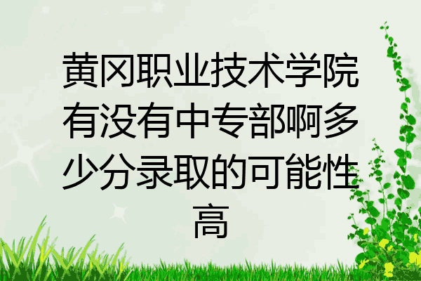 黄冈职业技术学院有没有中专部啊多少分录取的可能性高