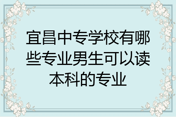 宜昌中专学校有哪些专业男生可以读本科的专业