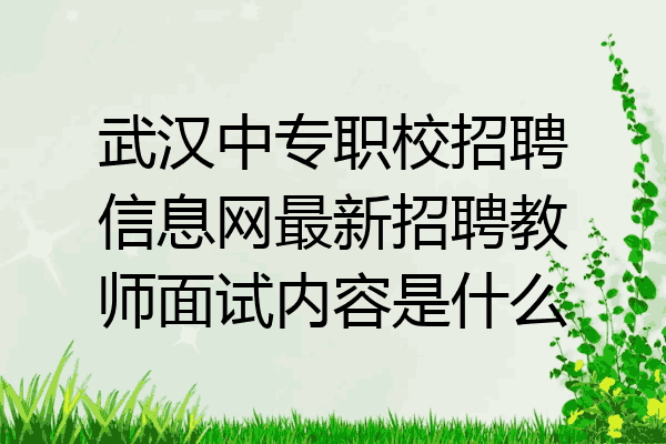 武汉中专职校招聘信息网最新招聘教师面试内容是什么