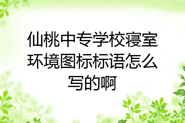 仙桃中专学校寝室环境图标标语怎么写的啊