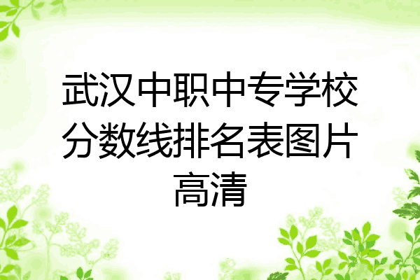 武汉中职中专学校分数线排名表图片高清